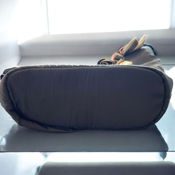 Pashmina Black Fabric Lightweight Handbag with 3D Satin Color Flowers  ***Item: - Picture 5 of 11